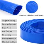 DAVCO 2"× 50 ft Pool Backwash Hose, Heavy Duty Reinforced Blue PVC Lay Flat