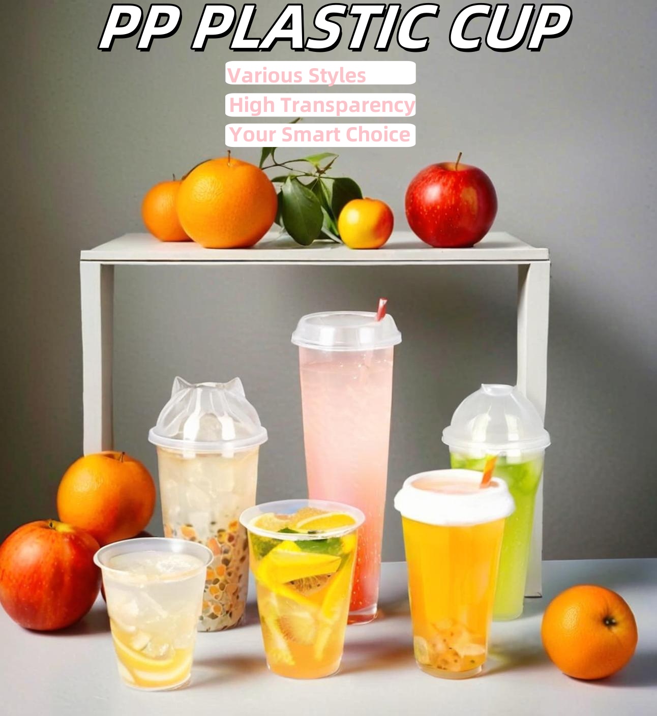 12oz 16oz 32oz Thick Plastic pp Injection Cup Transparent Custom Smoothie Milk Tea Boba Cups