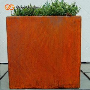 China Garden Flower Pot Metal Plant Box Corten Steel Planter factory