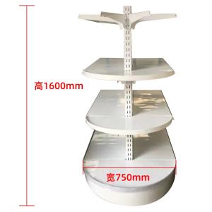 China Factory Custom Size white Color logo round gondola supermarket shelves factory