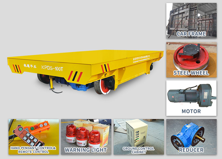 Conductor rail power 4 wheels heavy load boiler factory rail transporters