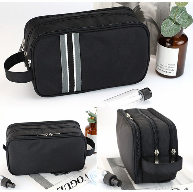 Pure Color Promotional Zipper Polyester Wash Bag
