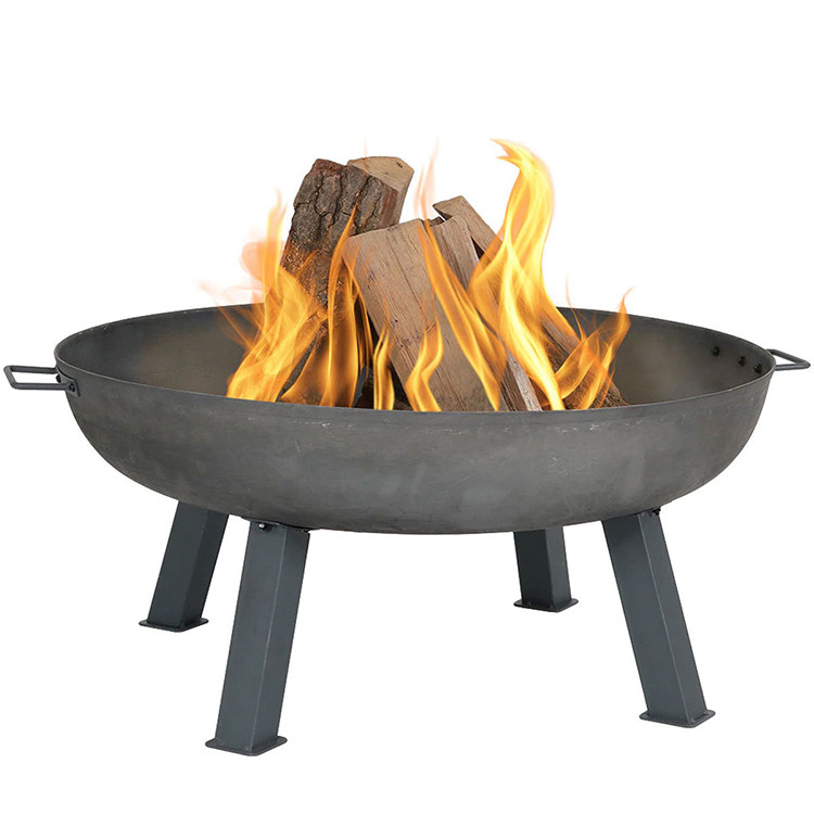 Steel Fire Pit Morden Black Garden Corten Steel Round Outdoor Fire Bowl 