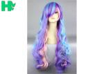 Colorful Curly Natural Looking Synthetic Wigs Women Non Flammable