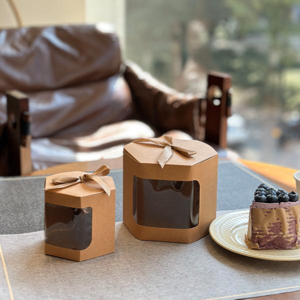 China Custom Hexagonal Kraft Paper Gift Box with Window Display factory