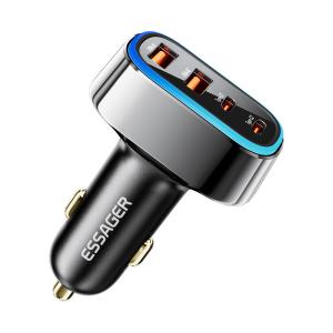 China ESSAGER F738 Series Quick Car Phone Charger 70W with 4 Ports 2 USB A 2 USB C factory