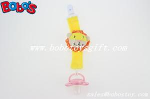 China Plush Yellow Lion Infant Toys Baby Pacifier Clip Soother Holder For Baby factory