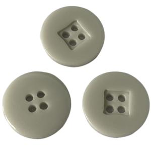 China Shirt Plastic Resin Buttons Square Center 28L Light Grey For Sewing factory