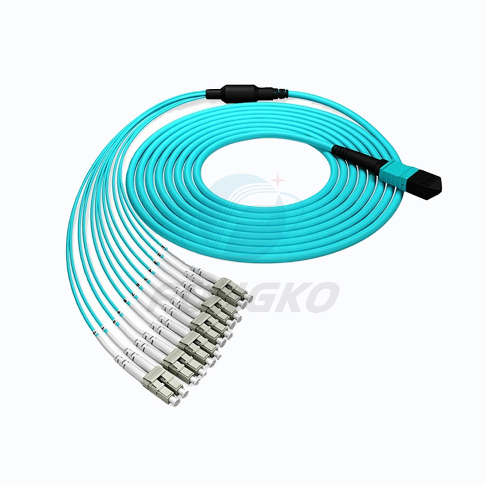 100G OM3 MPO to 8 12 24 Core LC Duplex Multimode Fiber Breakout Cable MTP Fiber Jumper