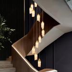 Custom LED Villa Hotel Staircase High Decor Lamp Modern Acrylic Chandelier