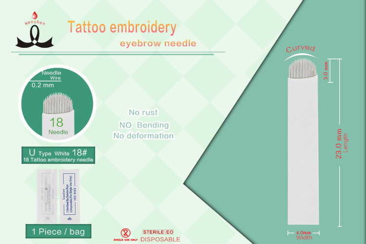 Handmade U Eyebrow Embroidery Micropigmentation Needles Permanet Makeup Blade