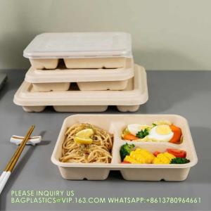 Costom Printed Paper Pulp Takeaway Sauces Packing Tableware Multi-Compartment