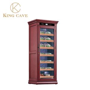 China Thermostat Cigar Cabinet Humidor With Wooden Frame And LED Light factory