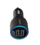 2port USB Car Charger mini Car Charger 2.1 A 10W Blu-ray USB Charger Black