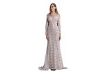 Spring Autumn Long Sleeve Wedding Dresses , Spandex / Polyester Long Dresses For