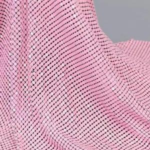 China 200gsm Woven Metal Fabric , Round Metallic Sequin Fabric With Shimmer factory