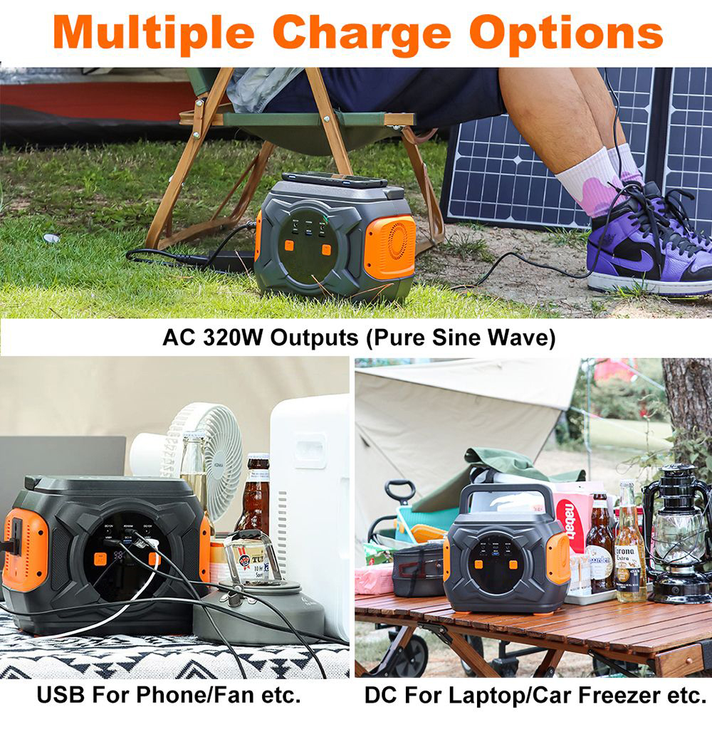 320W 600w Portable Power Station With 292Wh 80000mAh Lithium Ion Battery Type