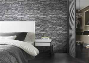 China Fashion 3D PVC Wallpaper Non Toxic , 3d Stone Effect Wallpaper CE SGS Listed factory
