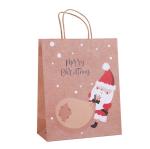 Environmentally Paper Carrying Shopping Bags Brown Flexo printing With Logo