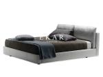Italian Designer Soft Bed Storage Wooden Grey Leather Double Bed