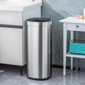 China Stylish Rectangular Stainless Steel Open Top Trash Can Without Lid for Household Storage Bucket 8L/12L/20L/30L factory