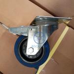 6 Inch Blue Wheel 350kg Capacity Threaded Stem Castor Rubber Wheels