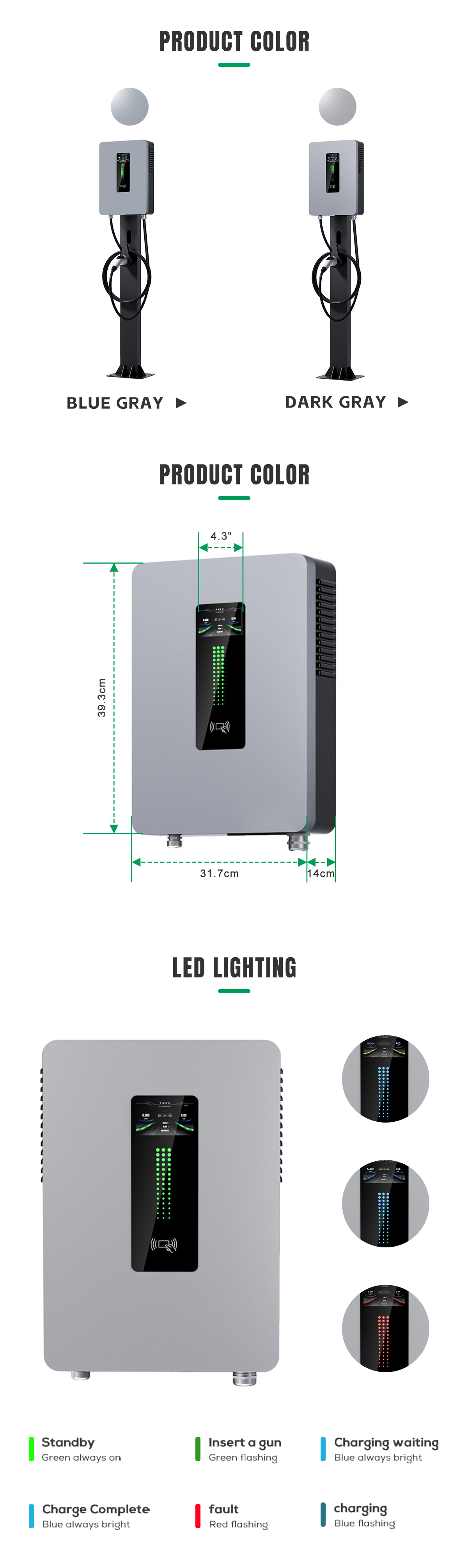 Overcurrent Protection E-Mingze 2024 Model 20kw GBT DC Fast 50A Wall Mounted EV Charger for Residential Charging Station
