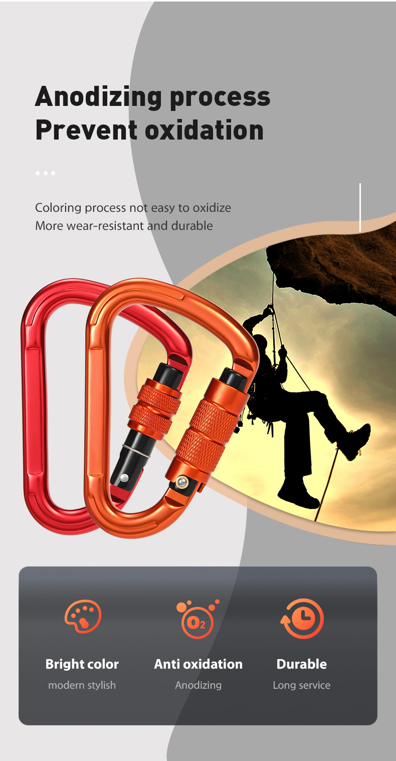 Heavy Industry Customized Color Aviation Aluminum 7075 Carabiner for Adventure Sports