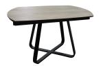 Stylish 2 Meter Wood Grain Dining Table Ceramic Top Courtyard Use