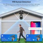 Black Weatherproof Solar SIM Card Camera , Outdoor PTZ Solar Camera 4G