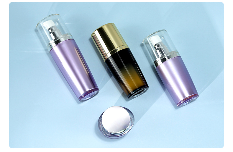 30ml 60ml 100ml Purple Empty Skincare Bottles Luxury Lotion Pump Bottle With Acrylic Base Material
