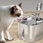 Square 2.2l Stainless Steel Automatic Pet Water Dispenser Clean Water and