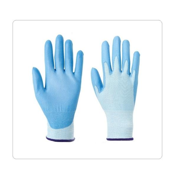 Laboratory Examination Blue PU Palm Coating HPPE 18 Gauge Cut Resistant Safety
