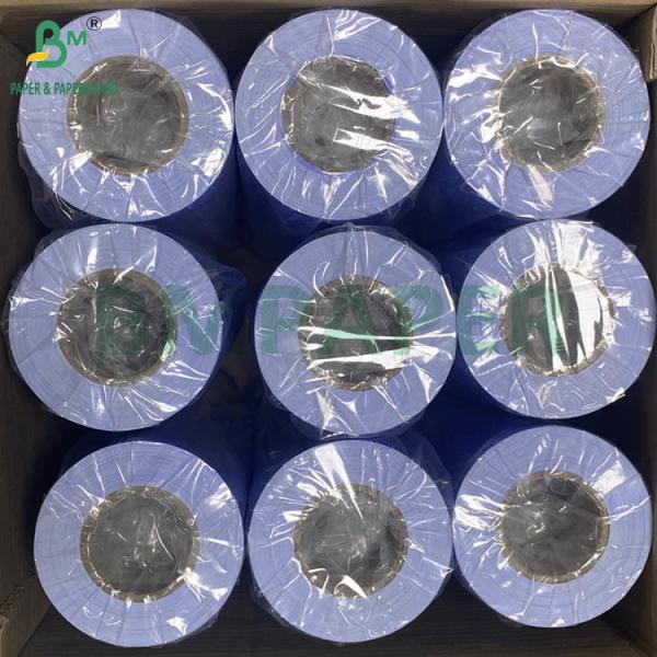 China 80gsm Purplish Blue Digital Paper CAD Plotter Rolls One side White 610mm X 50m 2inch Core factory