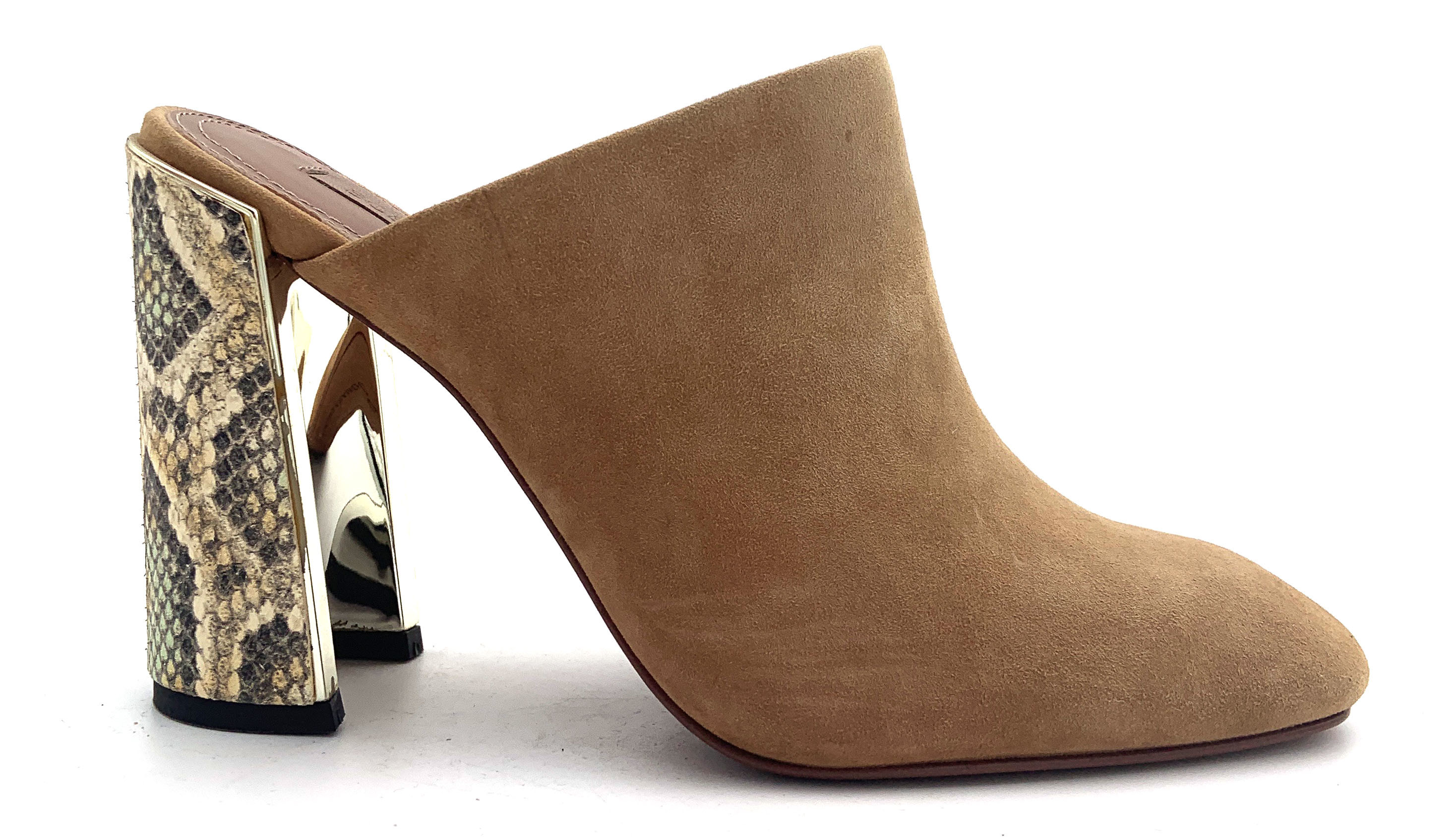 Elegant Closed Toe Womens Mule Heels Rubber Sole Stylish Design For Formal Wear