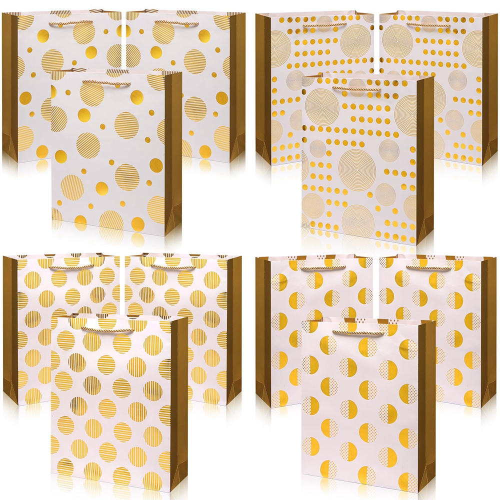 Custom Color Accepted Gold Foil Logo Gift Craft Shopping Paper Hand Bag With Handle
