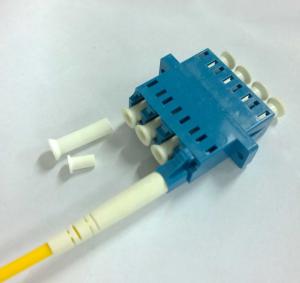 China Quadruple 4 Cores LC UPC Singlemode Fiber Optic Adapter Blue Color factory
