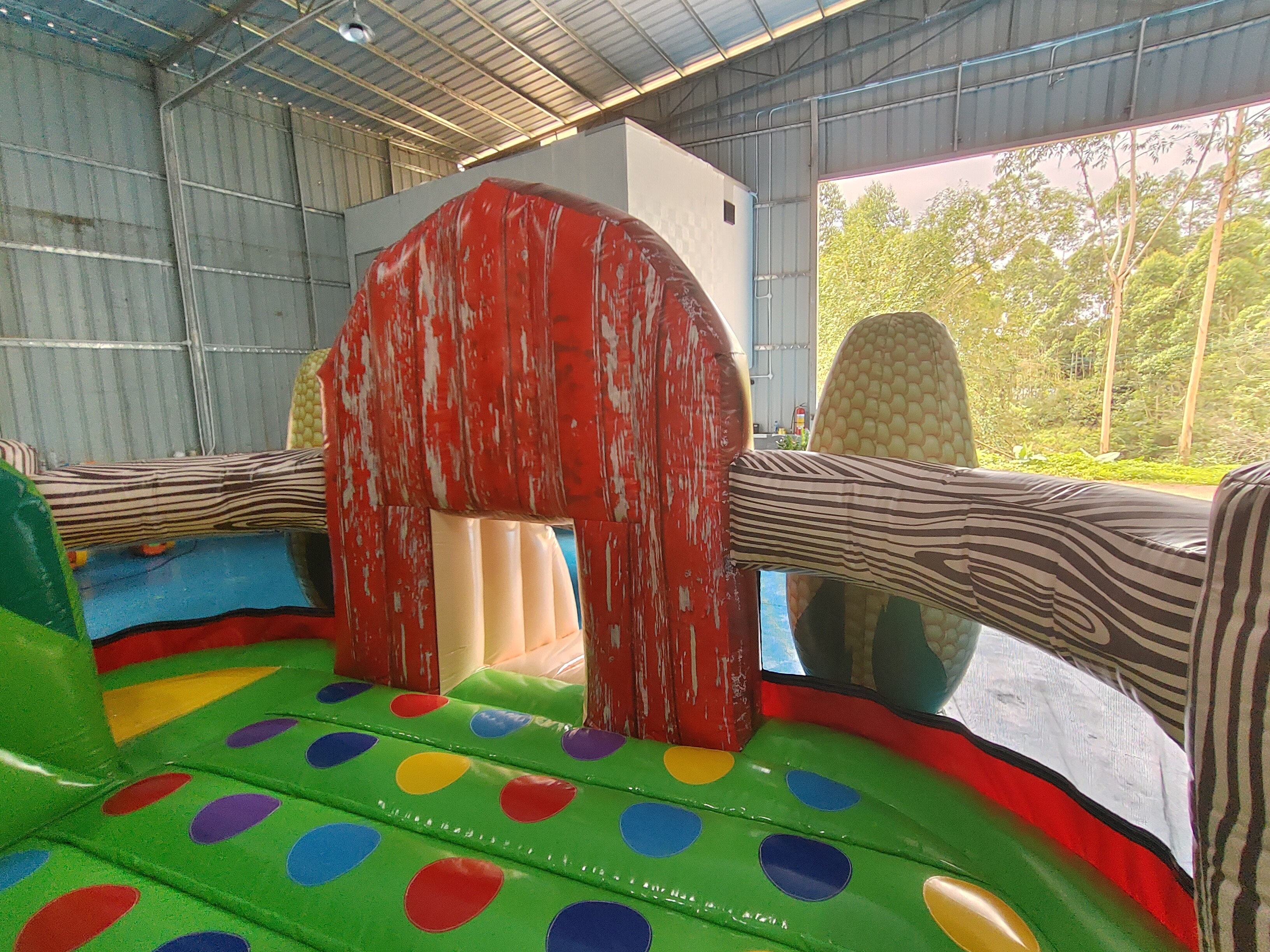 Digital Printing Inflatable Combo Funny Infant Playground Corn Farm Theme Inflatable Bouncy House With Slide For Kids