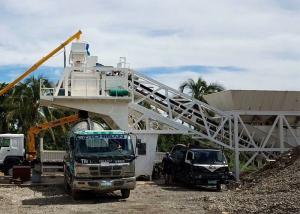 China Small Capacity Mobile Concrete Plant , Portable Cement Concrete Batch Mix Plant factory