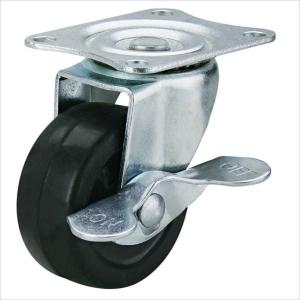 China small tiny caster rubber wheels with brake 1.5 inch factory