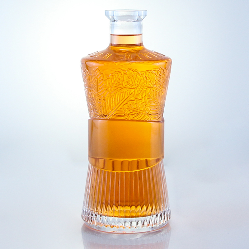 Cap Type Cork 750ml 1000ml Clear Glass Bottle for Gin Rum Vodka Whisky Customized