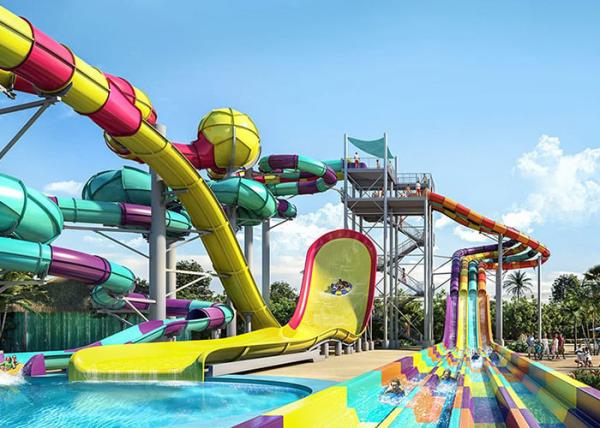 Theme Park Funny Dubai Water Slide , Professional Water Park Boomerang Water