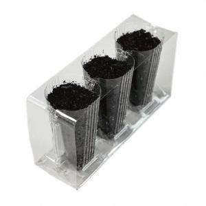 China Customized 3 Cavity Clamshell Clear Pet Deep Cavity Seedling Tray on sale