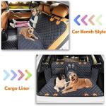 Car Rear Seat Mat Oxford Cloth Waterproof Pet Cushion Cover Storage Pockets