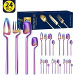 Stainless Steel Cutlery Set 24 Piece Wall-mounted Tableware Set Western