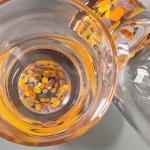 Confetti Decorative DOF Glass Handmade Crystal Tumbler Water Glasses Mexico Rock
