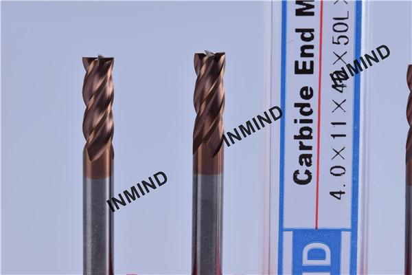HRC55 TiSiN TiAlN AlTiN Coating , Carbide End Mill , 4mm 4 Flute , Certizit WF25