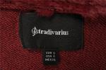 Fur Lining PU Splicing Ladies Sweater Cardigan Wine Color In Stock