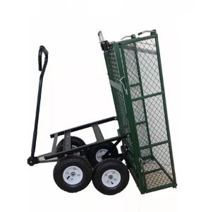 China Effortless Outdoor Tasks with Heavy Duty Foldable Mesh Garden Cart Tool Steel Wagon factory