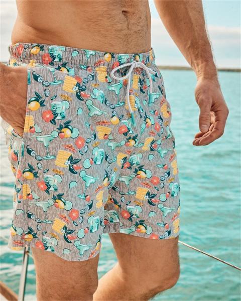 Custom Swim Trunks Men Quick Dry Floral Print Inseam Stretch Board Shorts With